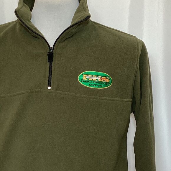 Randall Made Knives Patch Fleece Pullover Jacket Small Green 3/4 Zip - Picture 2 of 5